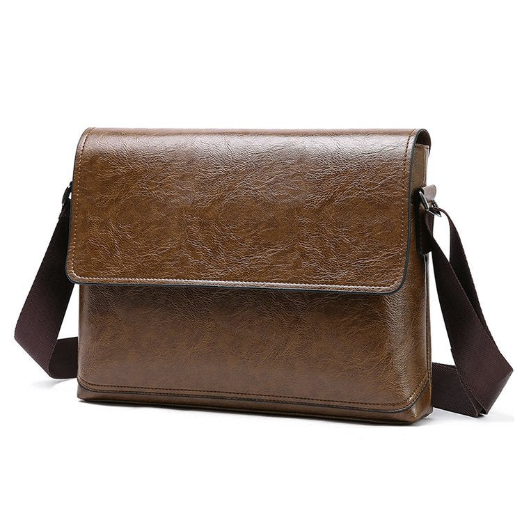 Business Casual Pu One Shoulder Diagonal Bag Multifunctional Solid Color Briefcase - Minihomy