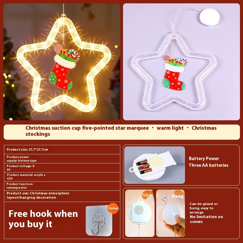 LED Christmas Star Lights - Window/Door Holiday Decoration