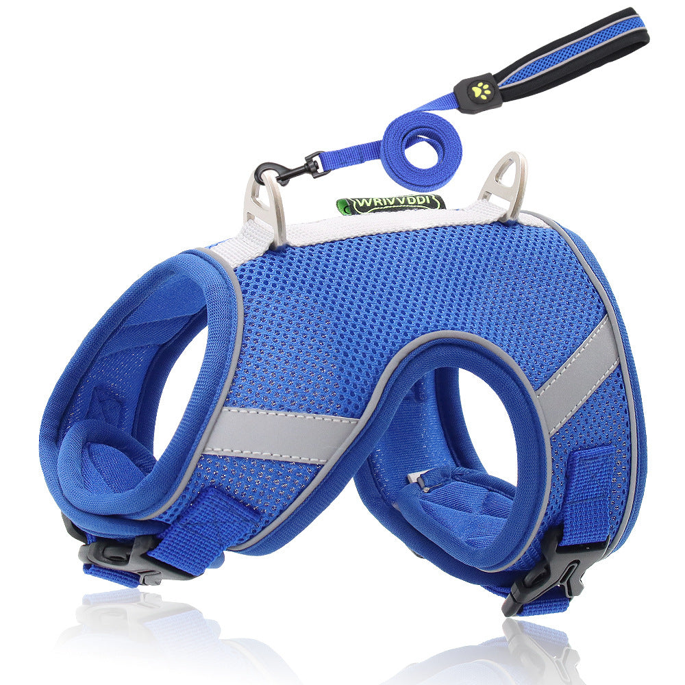 Mesh Breathable Dog Breast Strap Reflective Rope Pet Products - Minihomy