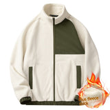 Double-sided Fleece Jacket Men's Color Matching Warm
