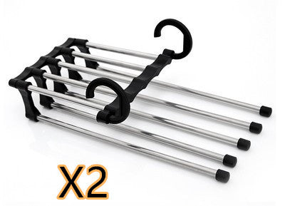 5-in-1 Multifunctional Wardrobe Hangers - Stainless Steel Clothes Hangers for Pants, Shirts, & More