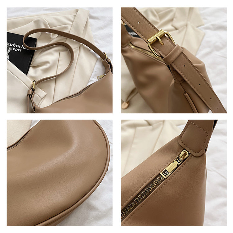 Moon Shape Underarm Bag - Solid Color Small Shoulder Messenger Bag - Minihomy