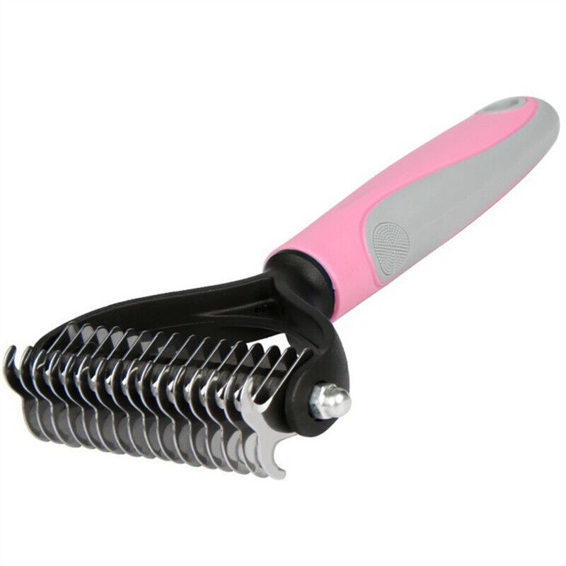 Pet Grooming Brush Deshedding Tool for Dogs and Cats - Dual-Sided Undercoat Rake & Fur Remover