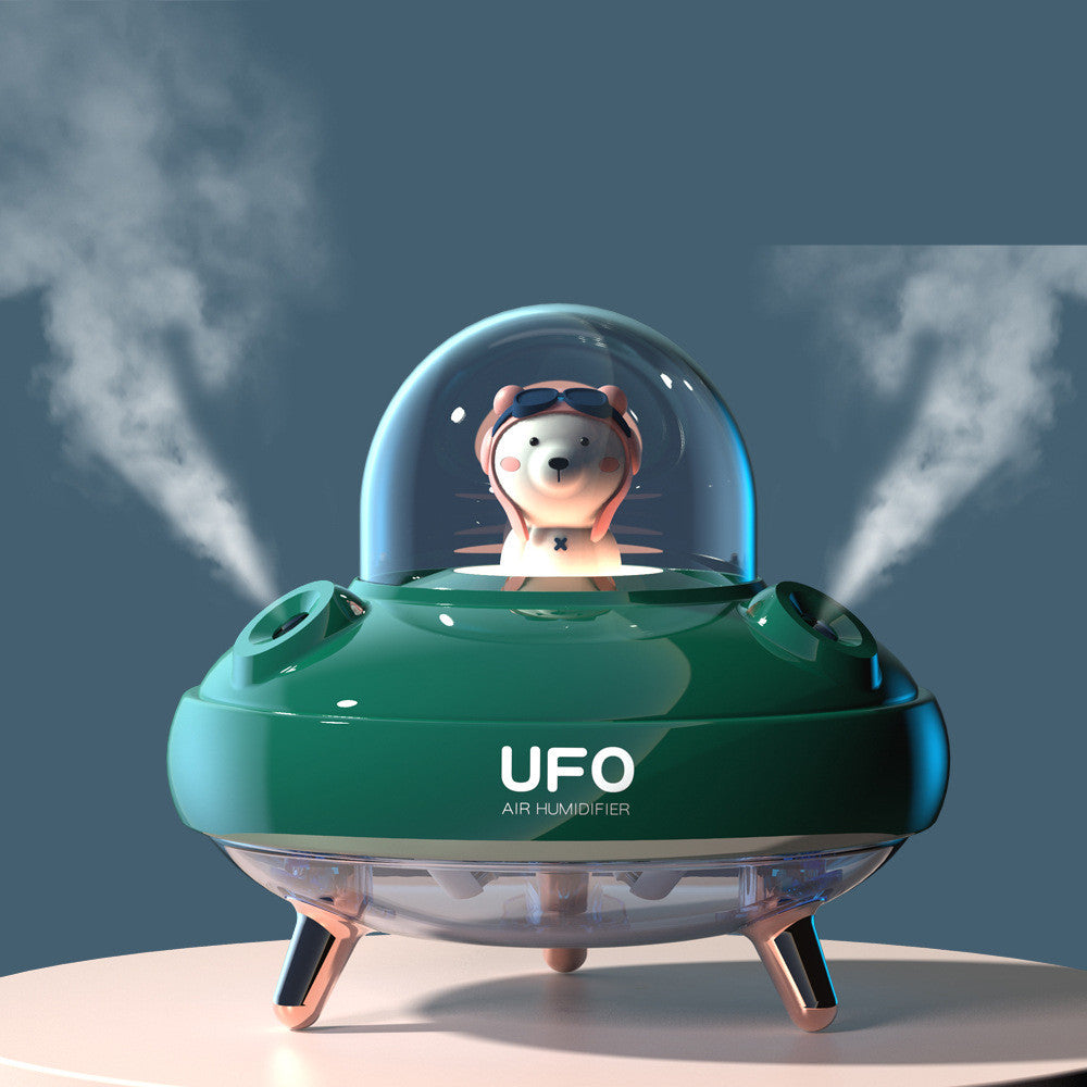 Dual Nozzles Wireless Air Humidifier - UFO Cartoon Bear Water Diffuser