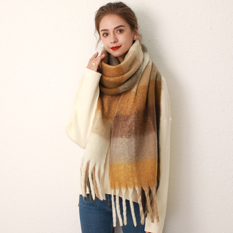 Thickened Mohair Cashmere Scarves for Women