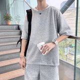 Summer Half Sleeves T-shirt Shorts New Two-piece Suit Casual Simple Men's Clothing