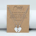 Best Friend Heart Clavicle Chain Friendship Card Necklace - Minihomy