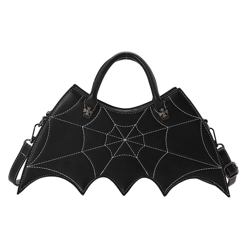 Halloween Spider Web Shape Shoulder Bags Personality Batgirl Messenger Crossbody Bag