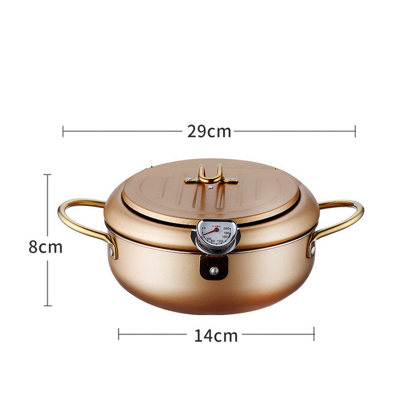 Stainless Steel Telescopic Folding Basket - Frying Basket with Thermometer