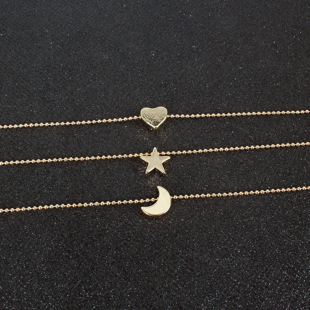 Alloy Star And Moon Pendant Necklace: Illuminate Your Style - Minihomy