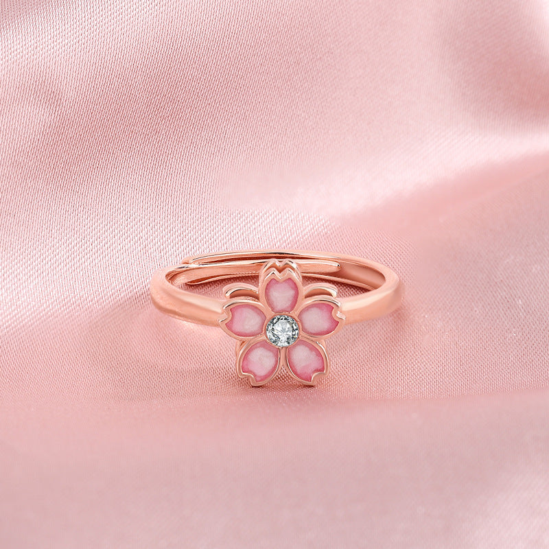 Cherry Blossom Rotatable Ring - Ins Sweet Rings