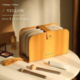 Large Capacity Leather Cosmetic Bag for Travel & Everyday Use