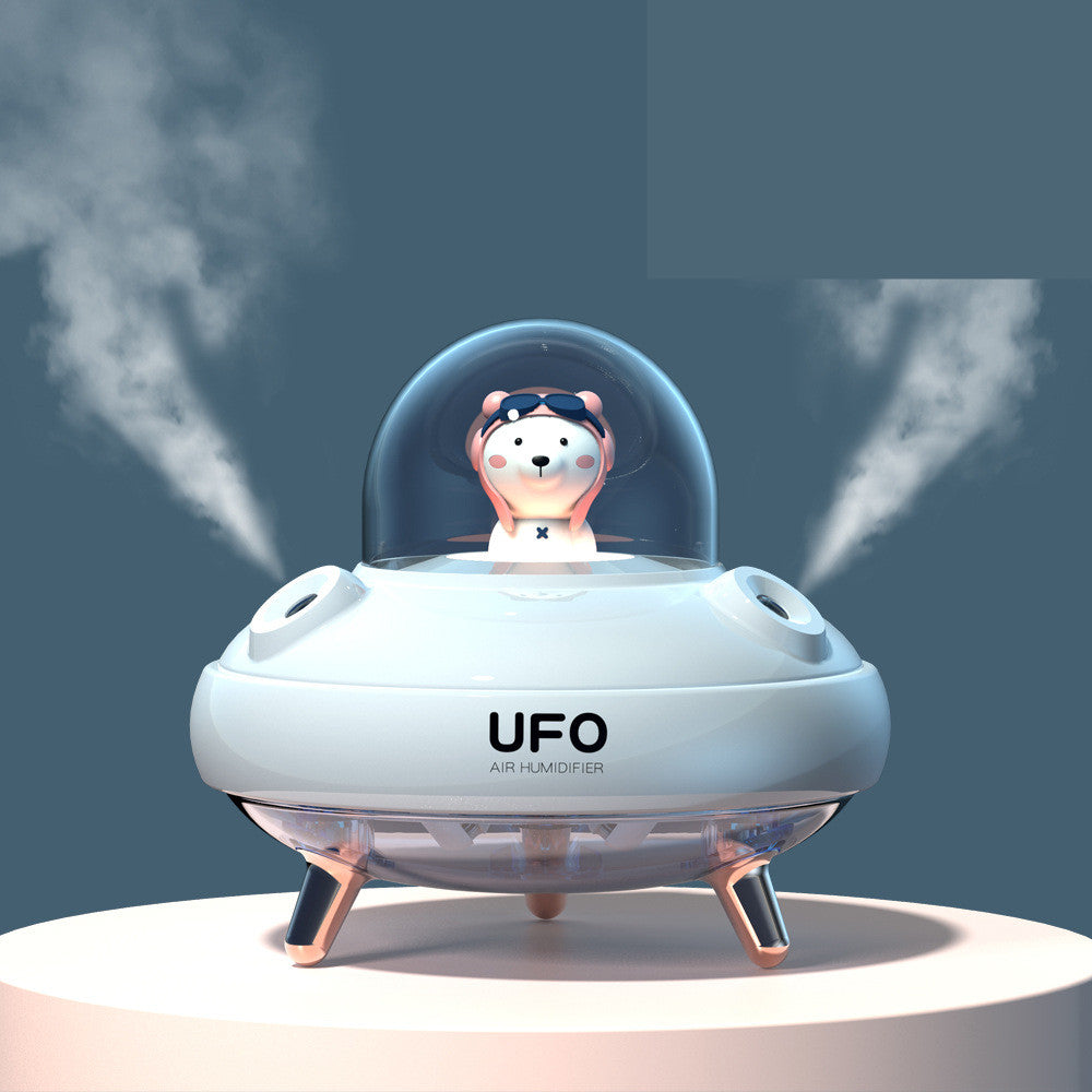 Dual Nozzles Wireless Air Humidifier - UFO Cartoon Bear Water Diffuser