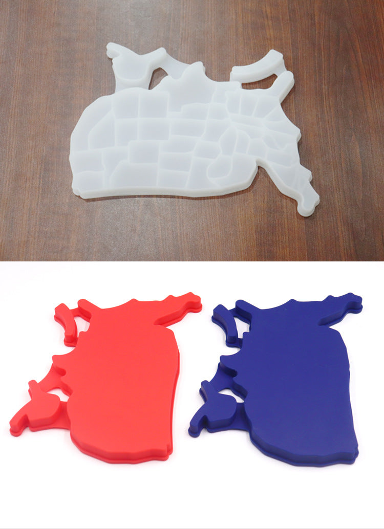 Creative Silicone American Map Ice Cube Tray Mold Cookies Chocolate Soap Baking Tool - Minihomy