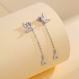 S925 Butterfly Zircon Tassel Earrings: Exquisite Women's Jewelry