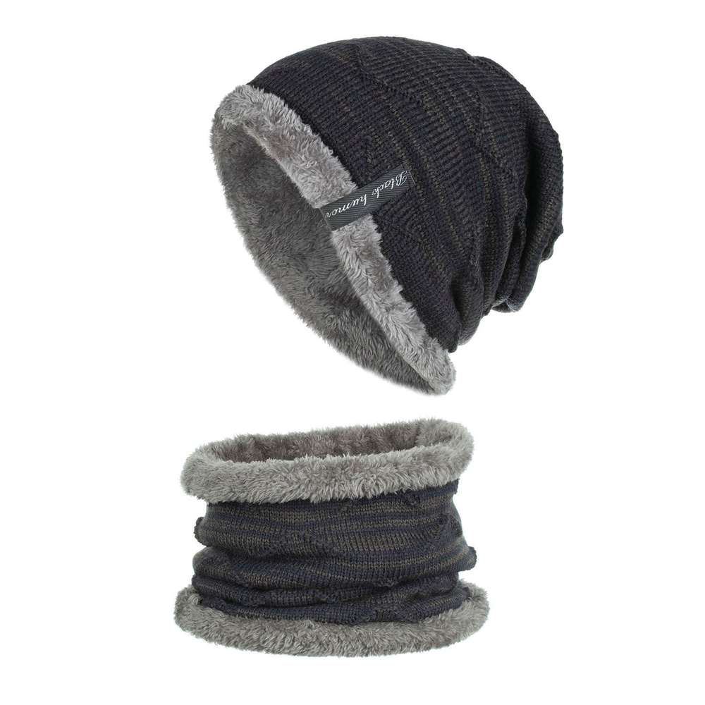 Diagonal hook hat bib knitted woolen hat - Minihomy