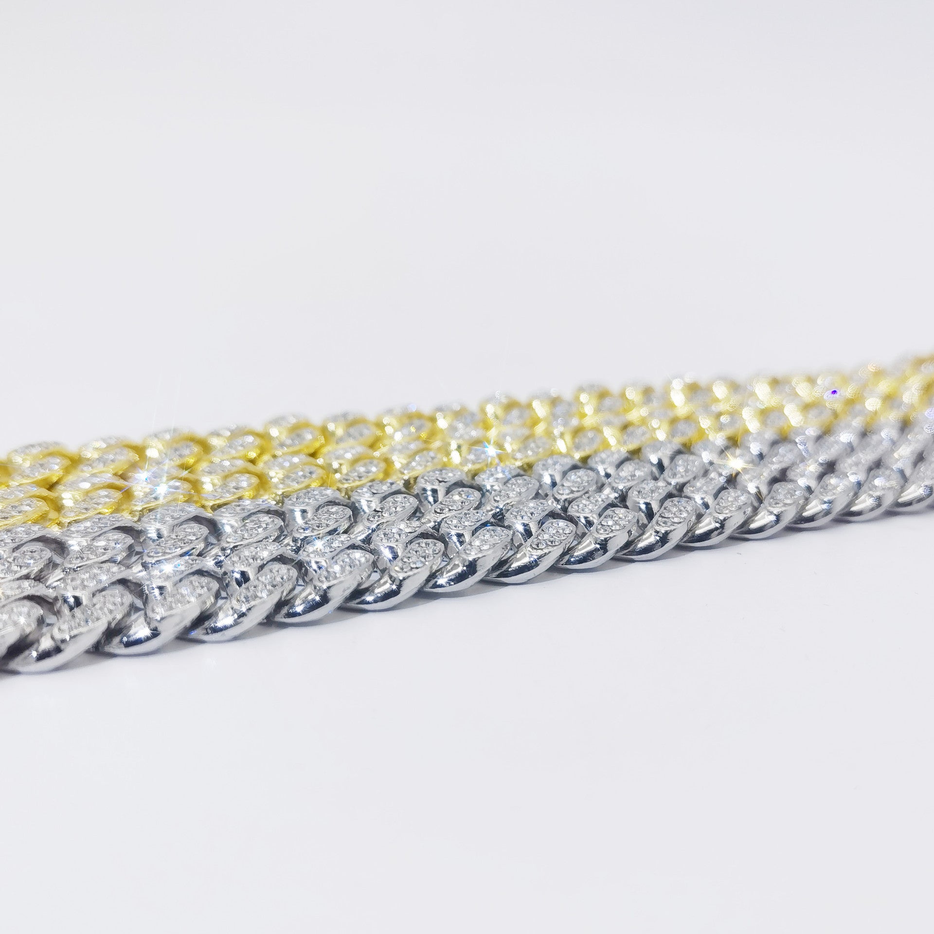 Flat Cuban Link Chain Diamond Bracelet - Minihomy