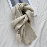 Warm Wool Scarf Women's Korean Style Sweet Version Solid Scarf Autumn And Winter