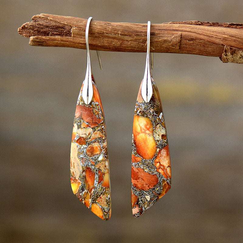 Bohemian Emperor Stone Geometric Pendant Earrings - Minihomy