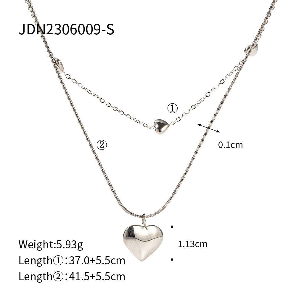 Love Double-layer Necklace 18K Gold-plated Collarbone Necklace - Minihomy