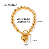 Gold Plated Stainless Steel Smooth Love Heart Necklace Series Hypo-Allergenic Tarnish Water Resistant Chunky Women Jewelry