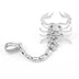 Big Scorpion Ring Gold Silver Crystal Scorpion Tail Elastic Double Finger Rings - Minihomy