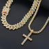 Cross 4.0mm Diamond Studded Single Row Necklace - Minihomy