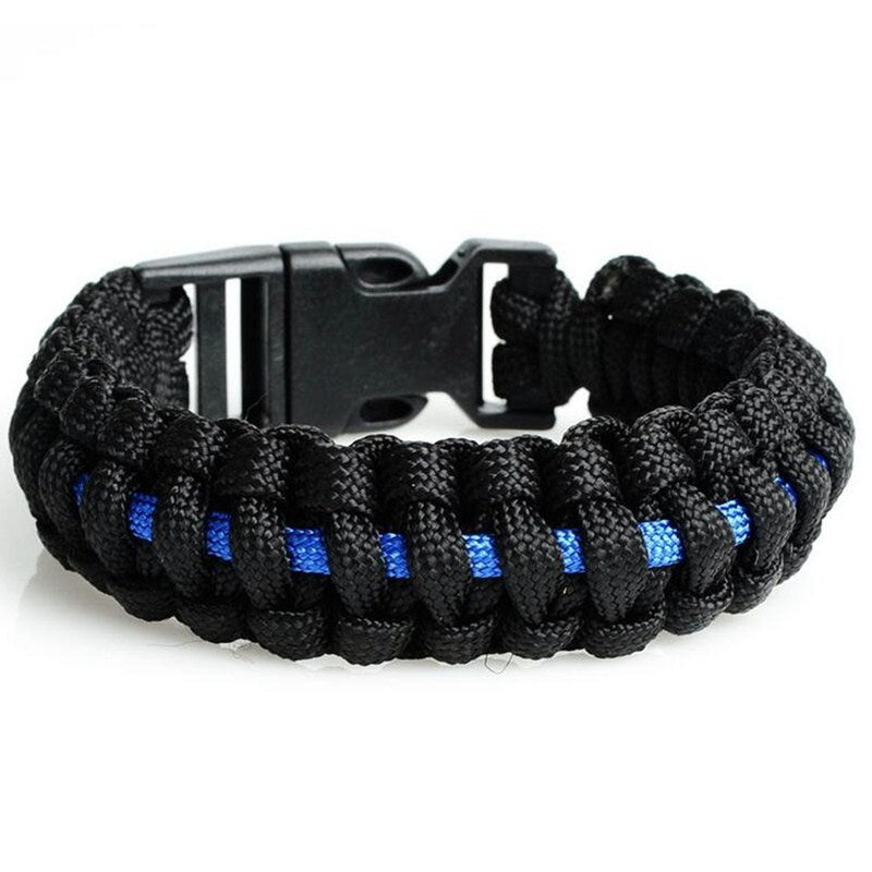 Men's And Women's Blue Line Paracord Bracelet - Minihomy