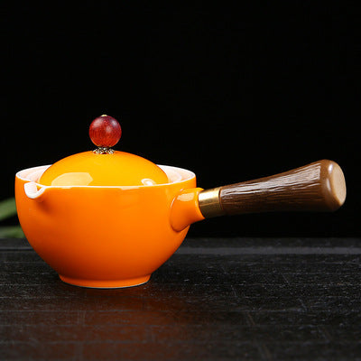 Steep Serenity with this Handmade Ceramic Side-Handled Teapot