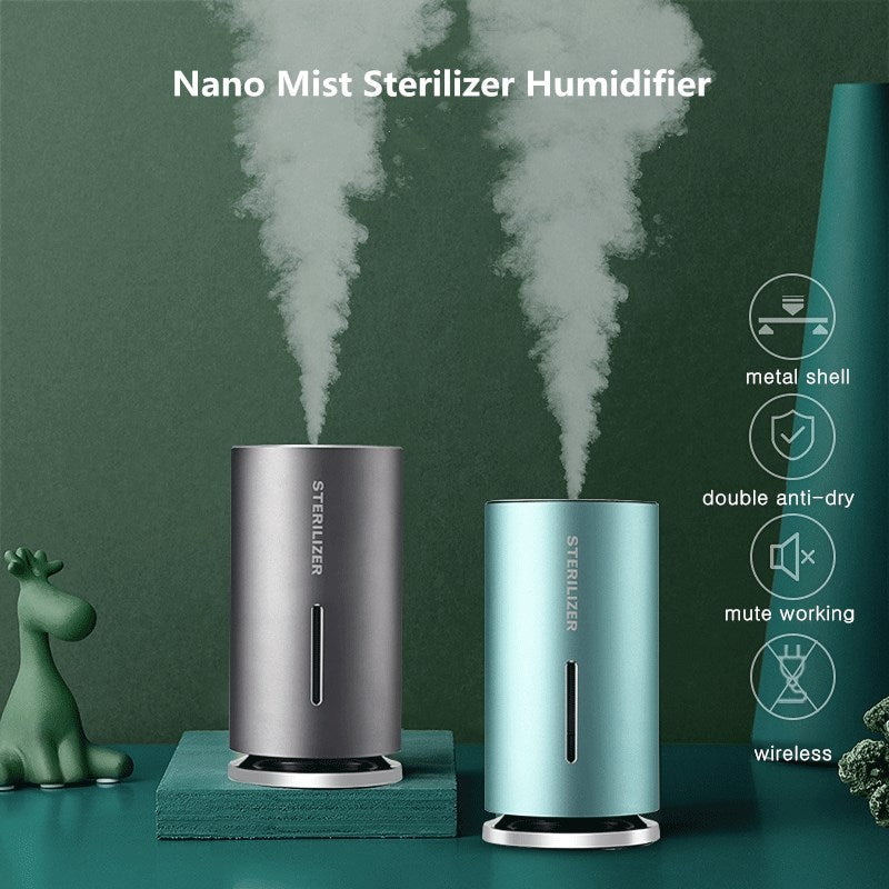 Portable Smart Induction Air Humidifier - 1200mAh Battery, USB Ultrasonic, Mist Maker, Aroma Diffuser for Home & Car - Minihomy