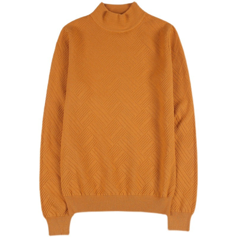 Men's Casual Solid Color Slim-fit Half Turtleneck Sweater: Elevate Your Winter Wardrobe