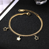 Five-pointed Star Stainless Steel Bracelet: Add a Touch of Sparkle to Your Look! - Minihomy