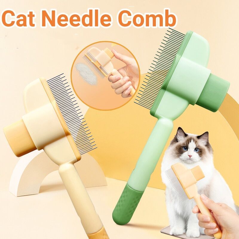 Professional Pet Comb For Dogs And Cats With Release Button Flea Cat Combs For Cats And Dogs - Easy To Use And Durable Grooming Tool Pet Products