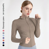 Quick-Drying Long Sleeve Yoga Sports Jacket - Slim Fit Outerwear for Fitness and Running