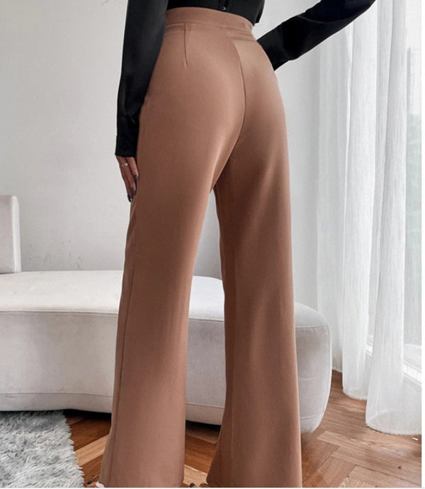 Loose Straight Pants Women High Waist Casual Trousers