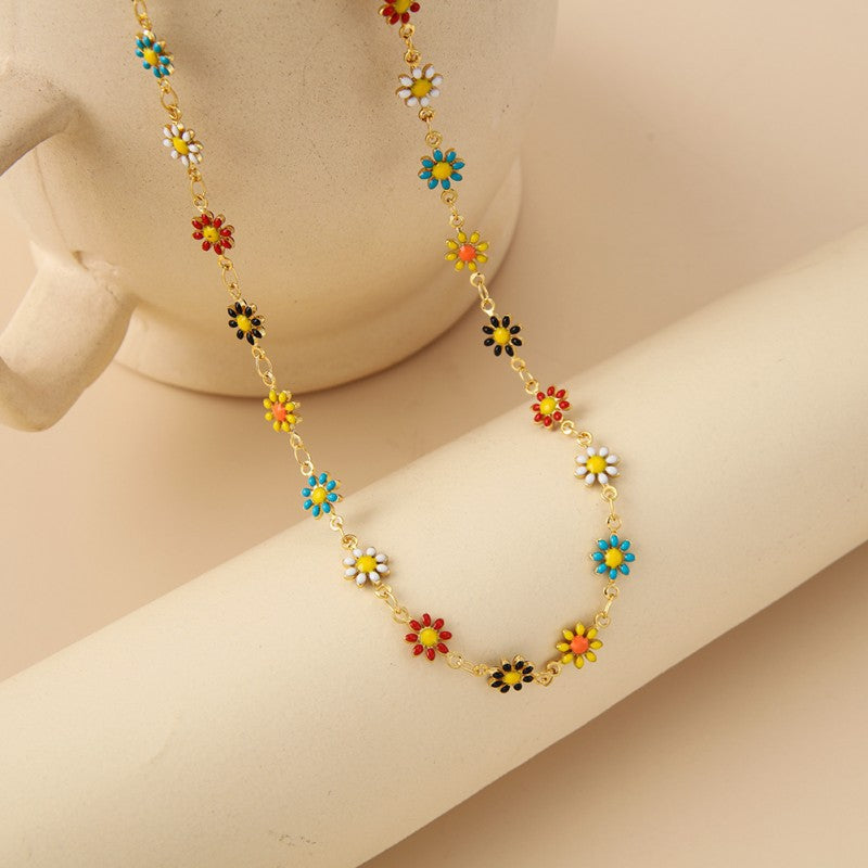 Stainless Steel Ornament - Temperament Colorful Oil Necklace