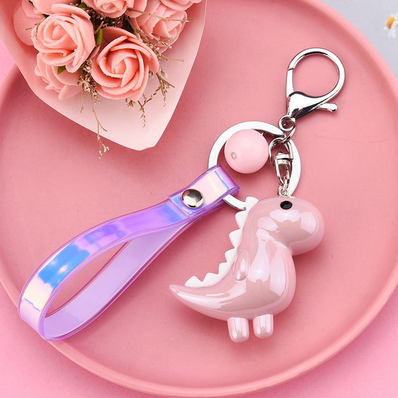 Cute Little Dinosaur Car Keychain Pendant Creative Colorful Cord Keychain