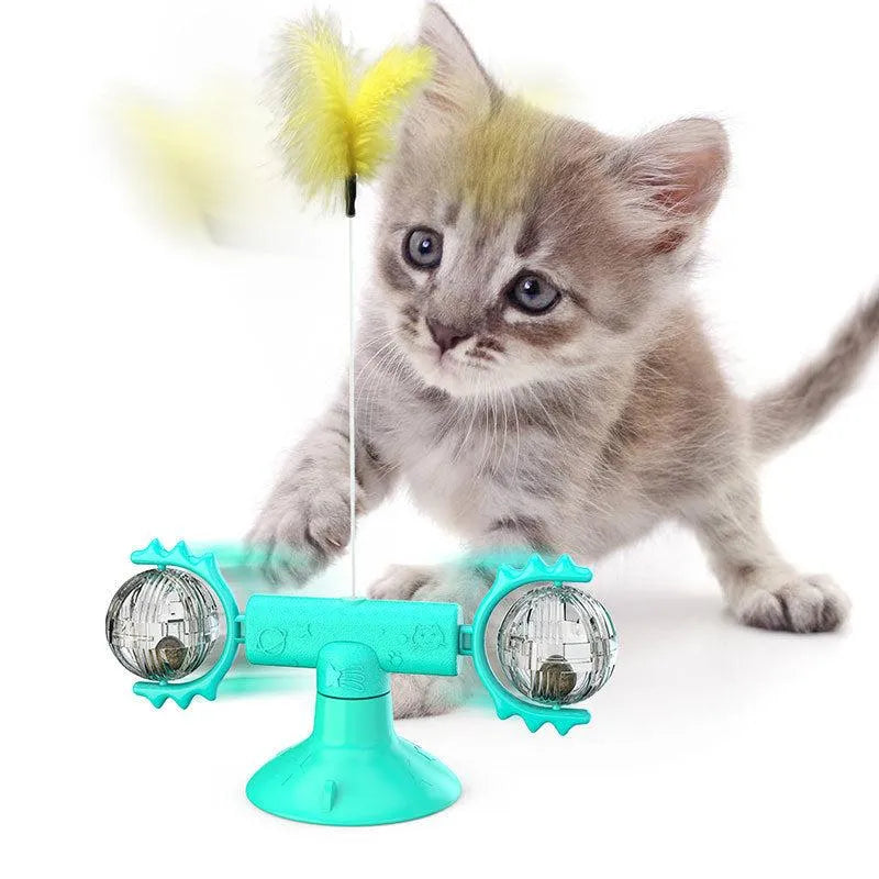 Cat Rotating Windmill Toy - Scratching, Teeth Cleaning, & Fun! - Minihomy