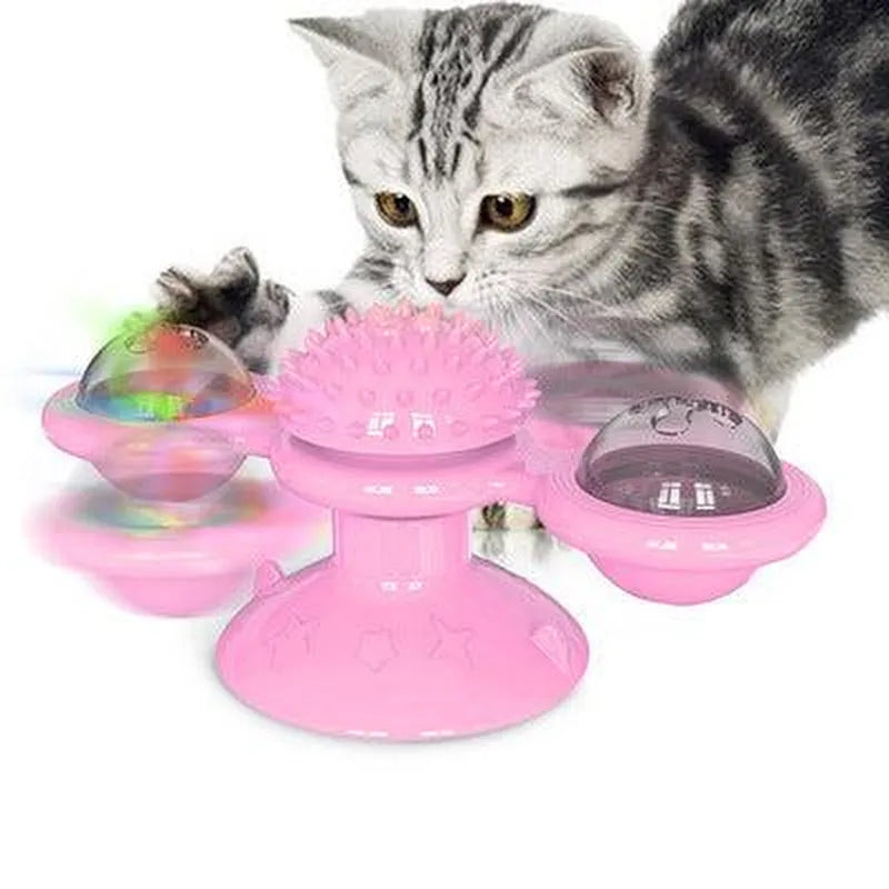 Cat Rotating Windmill Toy - Scratching, Teeth Cleaning, & Fun! - Minihomy