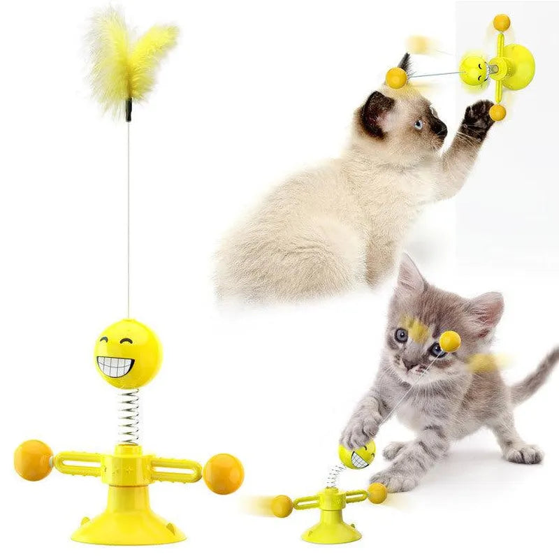 Cat Rotating Windmill Toy - Scratching, Teeth Cleaning, & Fun! - Minihomy