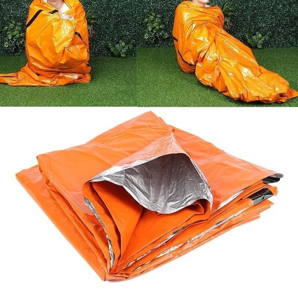 Emergency Sleeping Bag Aluminized Orange Outdoor - Minihomy