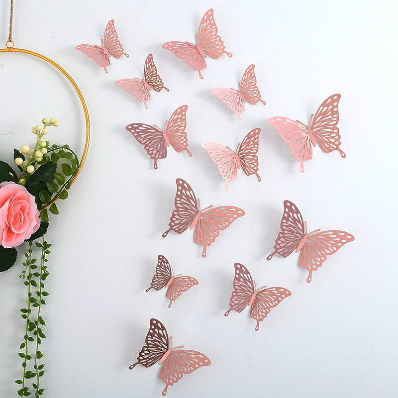 3d Three-dimensional Butterfly Wall Sticker Wall Decoration Sticker - Minihomy