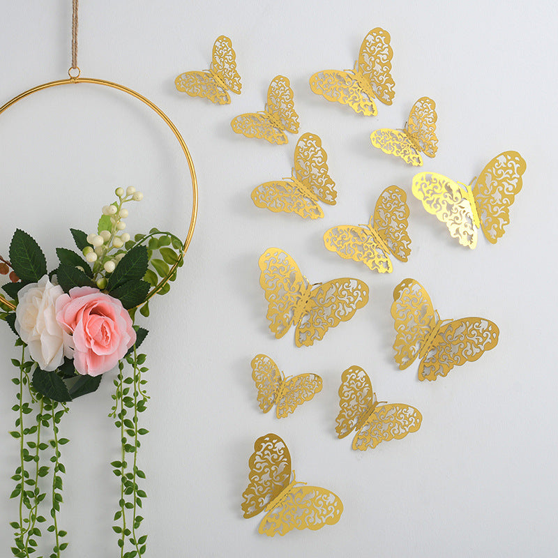 3d Three-dimensional Butterfly Wall Sticker Wall Decoration Sticker - Minihomy