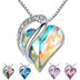 925 Sliver Heart Shaped Geometric Necklace Jewelry Women's - Minihomy