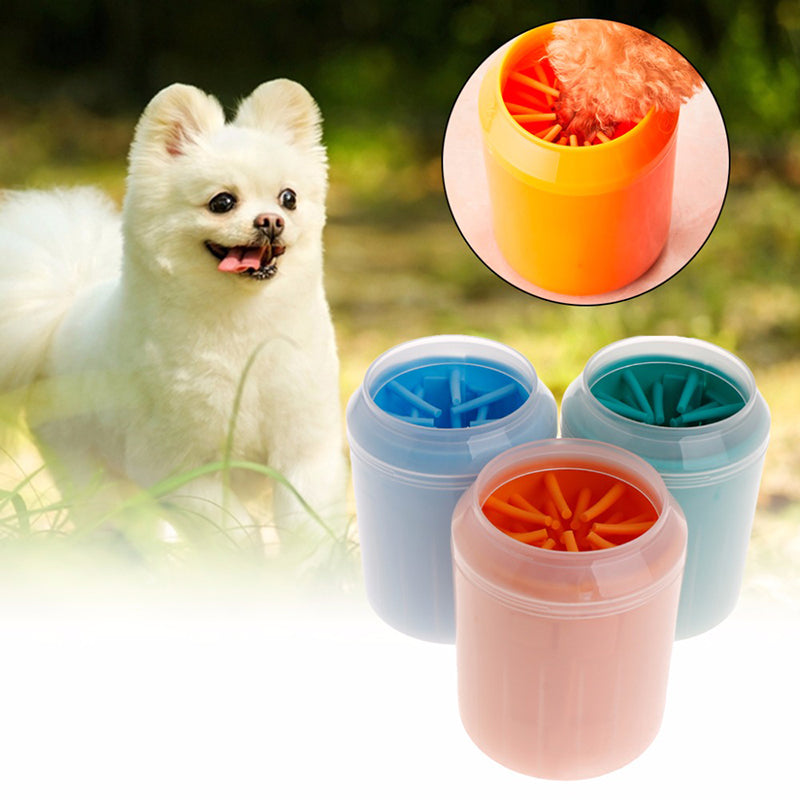 Pet Paw Cleaner Cleaning Kit Cup Soft Brush Can - Minihomy