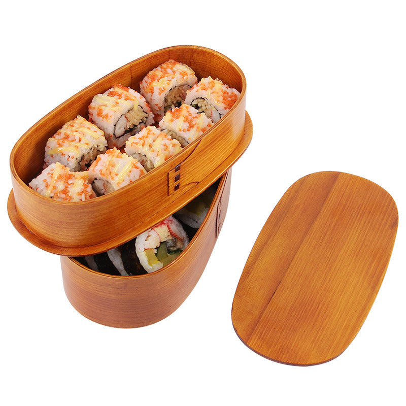 Wooden Lunch Box, Lunch Box Size Single And Double Layer Portable