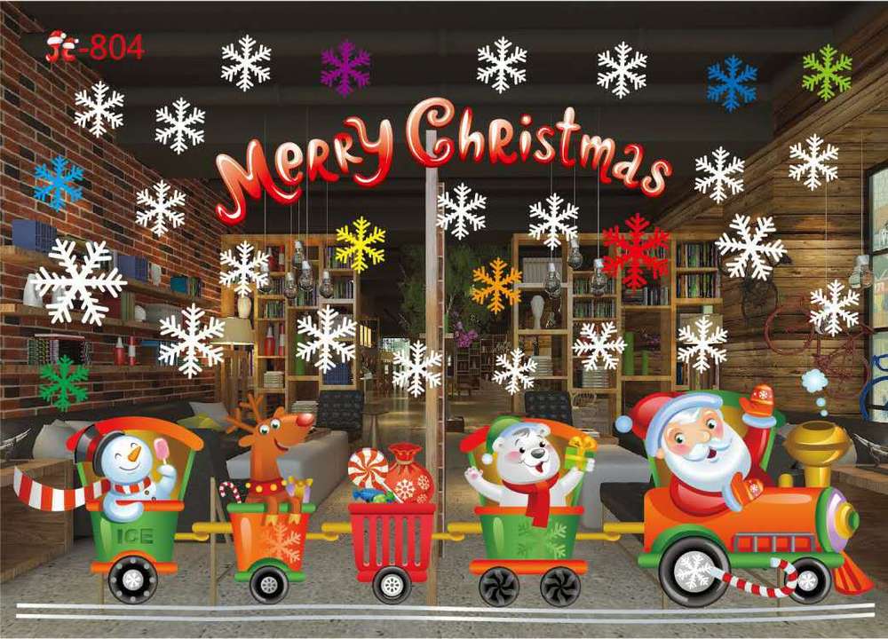 Christmas decorations store window stickers - Minihomy