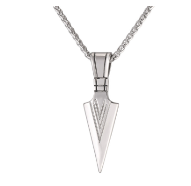 Men stainless steel spear necklace with chain - Minihomy