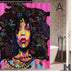 Art Design Graffiti African Girl with Black Hair with Modern Building Shower Curtain for Bathroom Decor - Minihomy