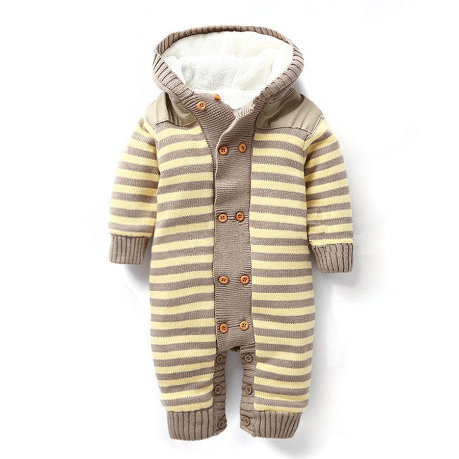 Newborn Baby Boys Girls Warm Romper Baby Winter Thick Climbing Clothes